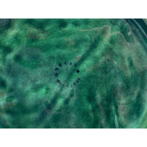 Vintage SECLA Portugal Green Cabbage Serving Bowl 11" x 11" Majolica Stunning! - Picture 10 of 10